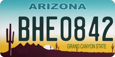 AZ license plate BHE0842