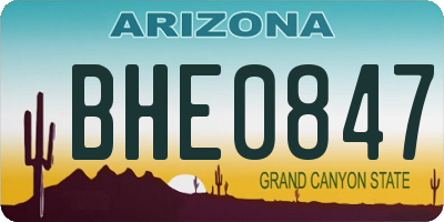AZ license plate BHE0847