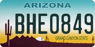 AZ license plate BHE0849