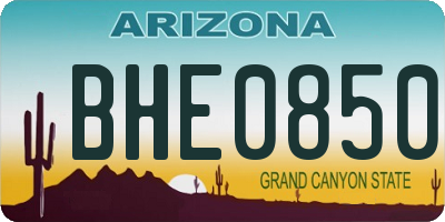 AZ license plate BHE0850