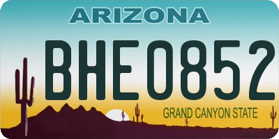 AZ license plate BHE0852