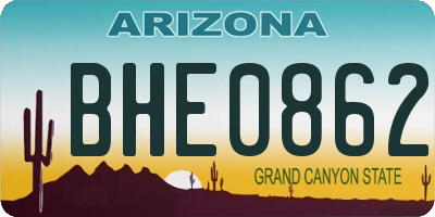 AZ license plate BHE0862