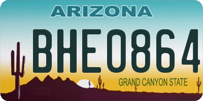 AZ license plate BHE0864