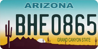 AZ license plate BHE0865