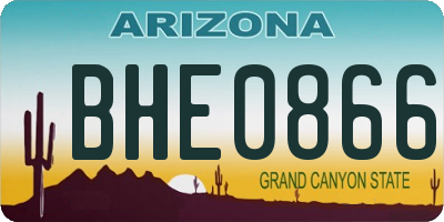 AZ license plate BHE0866