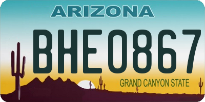 AZ license plate BHE0867