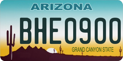 AZ license plate BHE0900