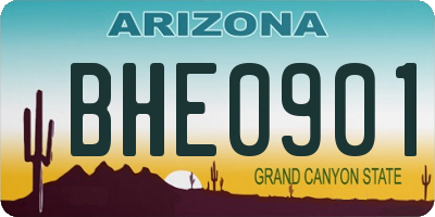 AZ license plate BHE0901