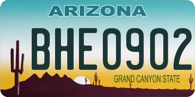AZ license plate BHE0902