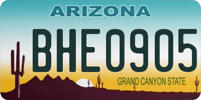 AZ license plate BHE0905