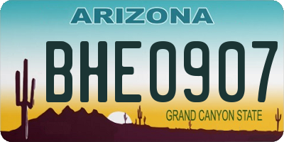 AZ license plate BHE0907