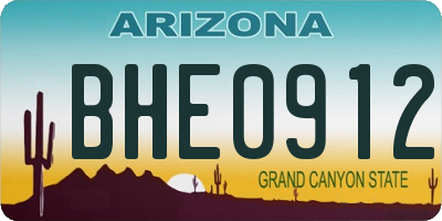 AZ license plate BHE0912