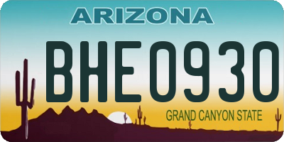 AZ license plate BHE0930