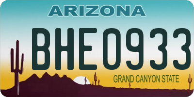 AZ license plate BHE0933