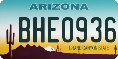 AZ license plate BHE0936