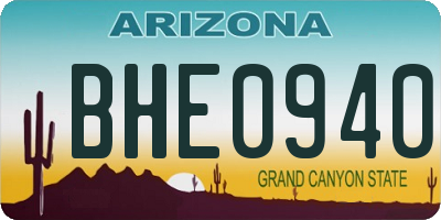 AZ license plate BHE0940