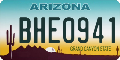 AZ license plate BHE0941