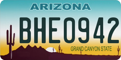 AZ license plate BHE0942