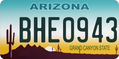AZ license plate BHE0943