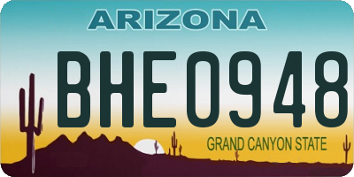 AZ license plate BHE0948