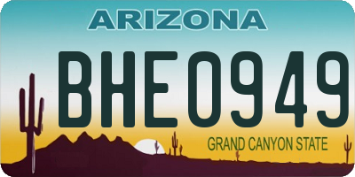 AZ license plate BHE0949