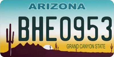 AZ license plate BHE0953