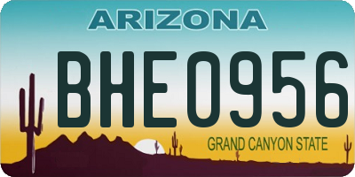 AZ license plate BHE0956