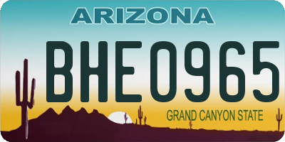 AZ license plate BHE0965