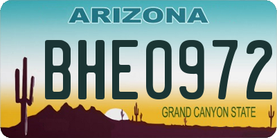 AZ license plate BHE0972