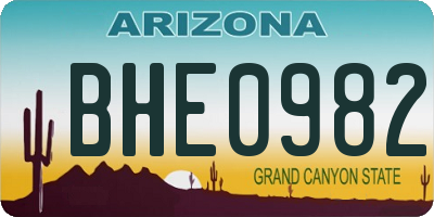AZ license plate BHE0982