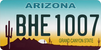 AZ license plate BHE1007