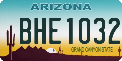 AZ license plate BHE1032
