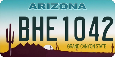 AZ license plate BHE1042