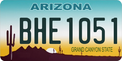 AZ license plate BHE1051