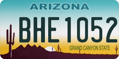 AZ license plate BHE1052
