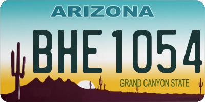 AZ license plate BHE1054