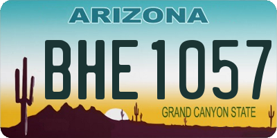 AZ license plate BHE1057