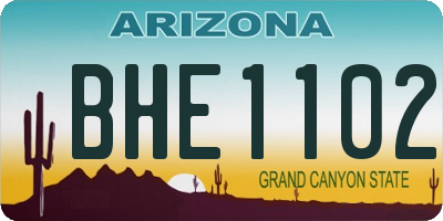 AZ license plate BHE1102