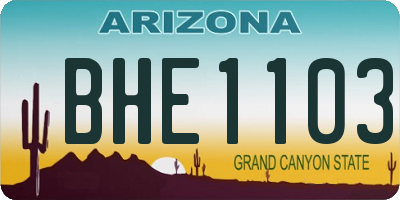 AZ license plate BHE1103