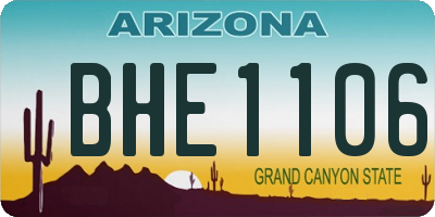 AZ license plate BHE1106