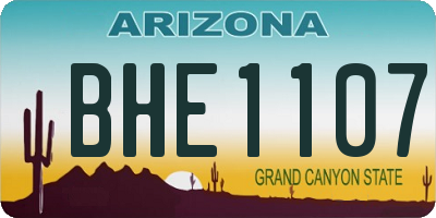 AZ license plate BHE1107