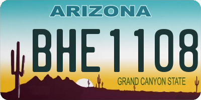 AZ license plate BHE1108