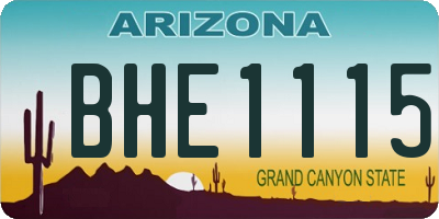 AZ license plate BHE1115