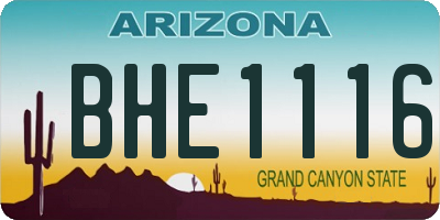 AZ license plate BHE1116