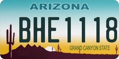 AZ license plate BHE1118