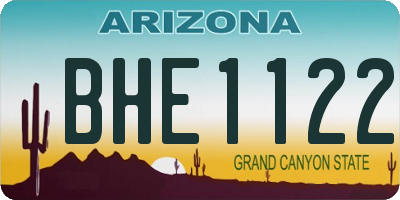 AZ license plate BHE1122