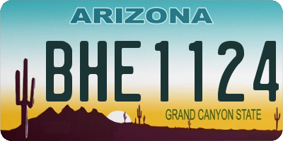 AZ license plate BHE1124