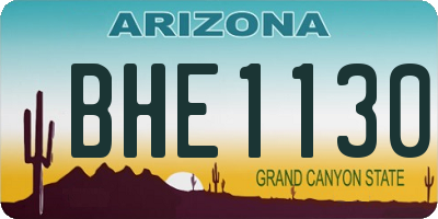 AZ license plate BHE1130