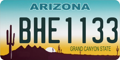 AZ license plate BHE1133