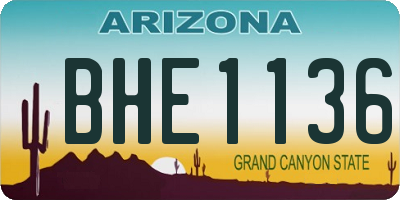 AZ license plate BHE1136